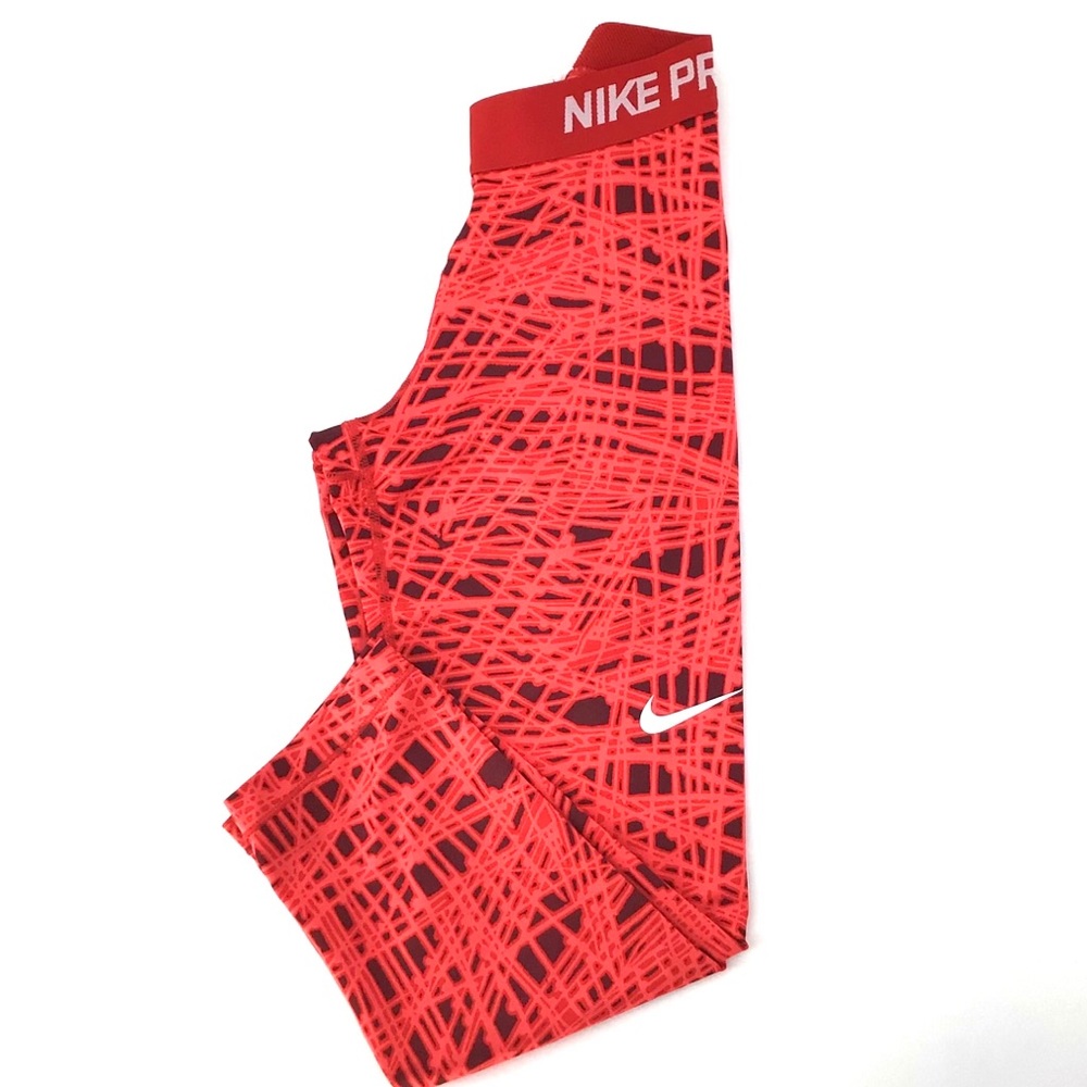Nike Red Pro Cool Tracer Print Training Capris